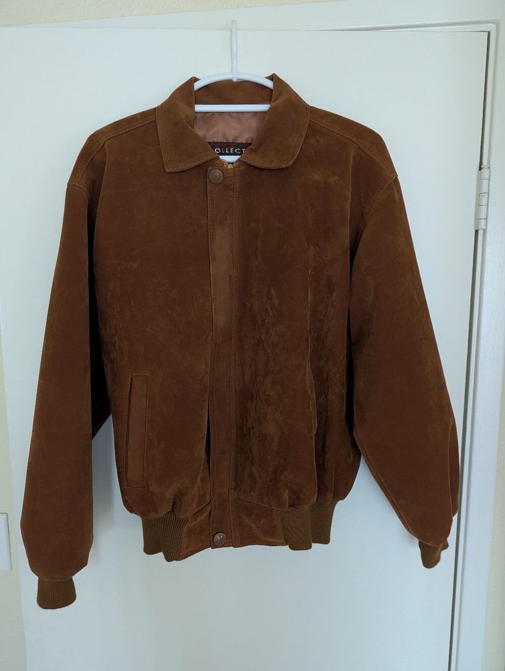 Collection CA Brown Suede Bomber Jacket Made In Italy M/L
